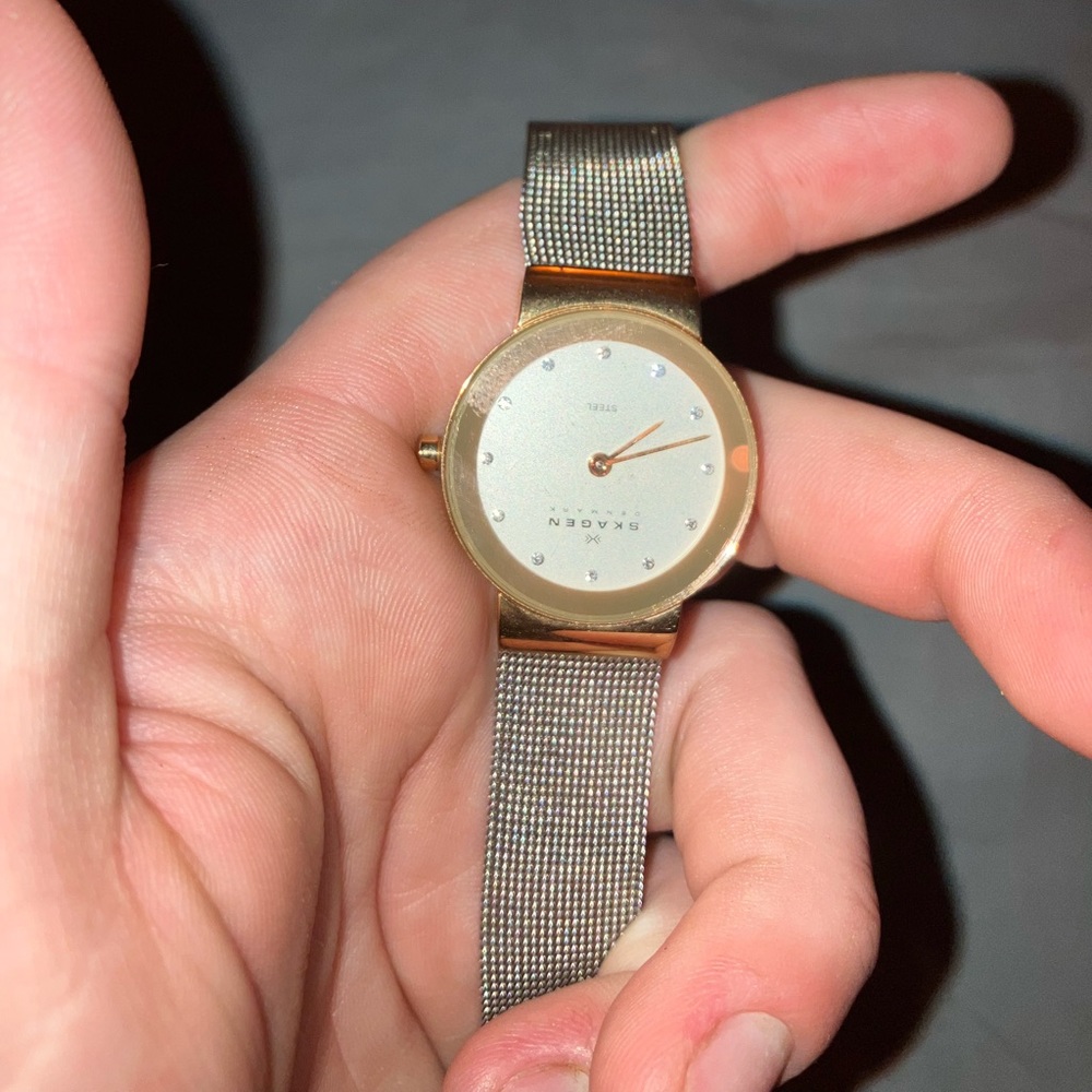 Skagen Denmark watch. Silver and Rose Gold